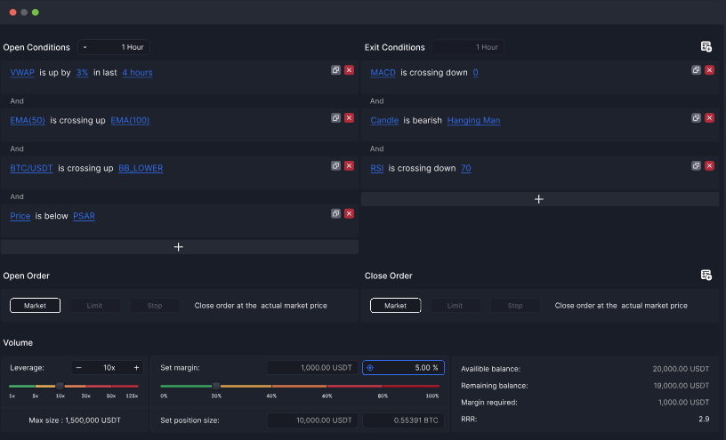 crypto trading bot or backtest example